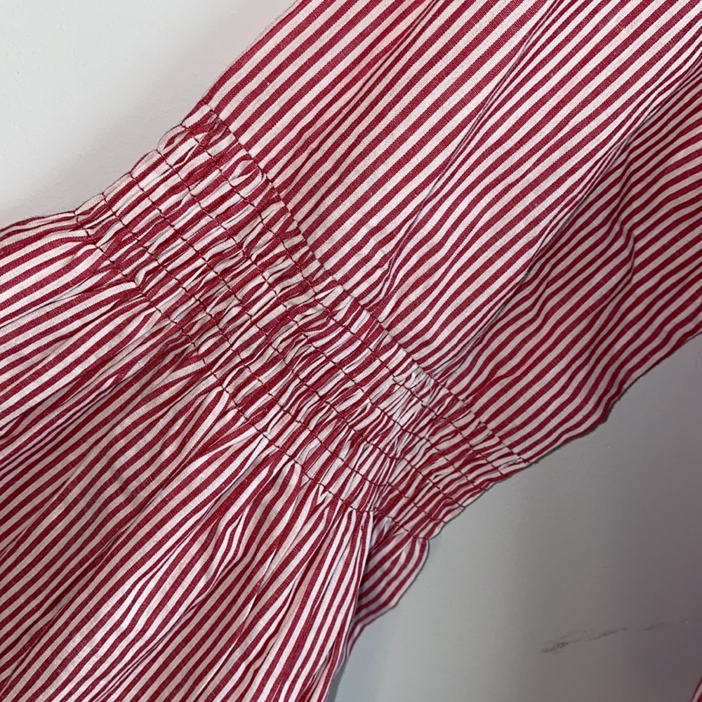 Solitaire Red and White Striped Bell Sleeve Top Size S - Picture 8 of 9